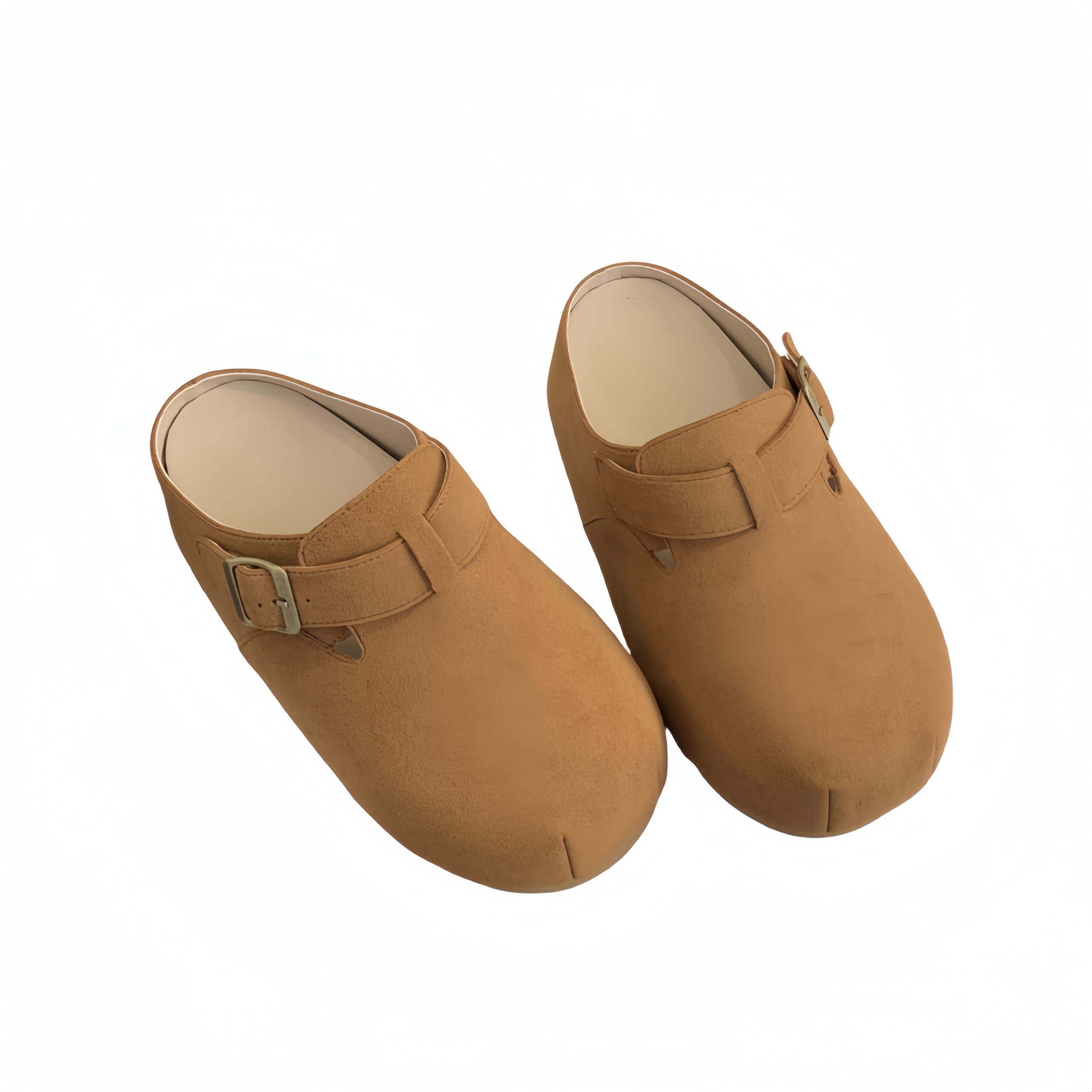 Women's Autumn Winter Wool Clog Slippers Thick Sole Platform Slip On Closed Toe Loafers with Buckle