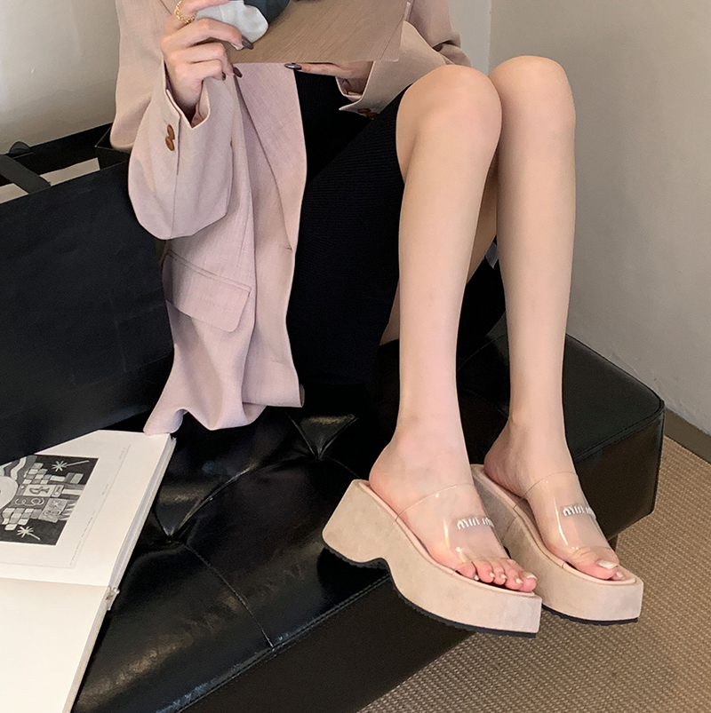 1746862731670_zyuI60.jpg Zhuipin 2025 Summer New Transparent Height Increasing Peep Toe Waterproof Platform Nude Thick Sole