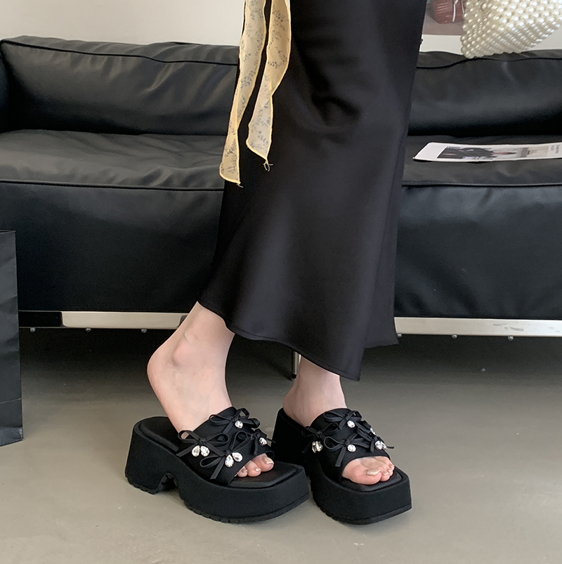1747464629356_eKEcRg.jpg Zhuipin 2025 New Rhinestone Bow Platform Wedge Slippers for Women