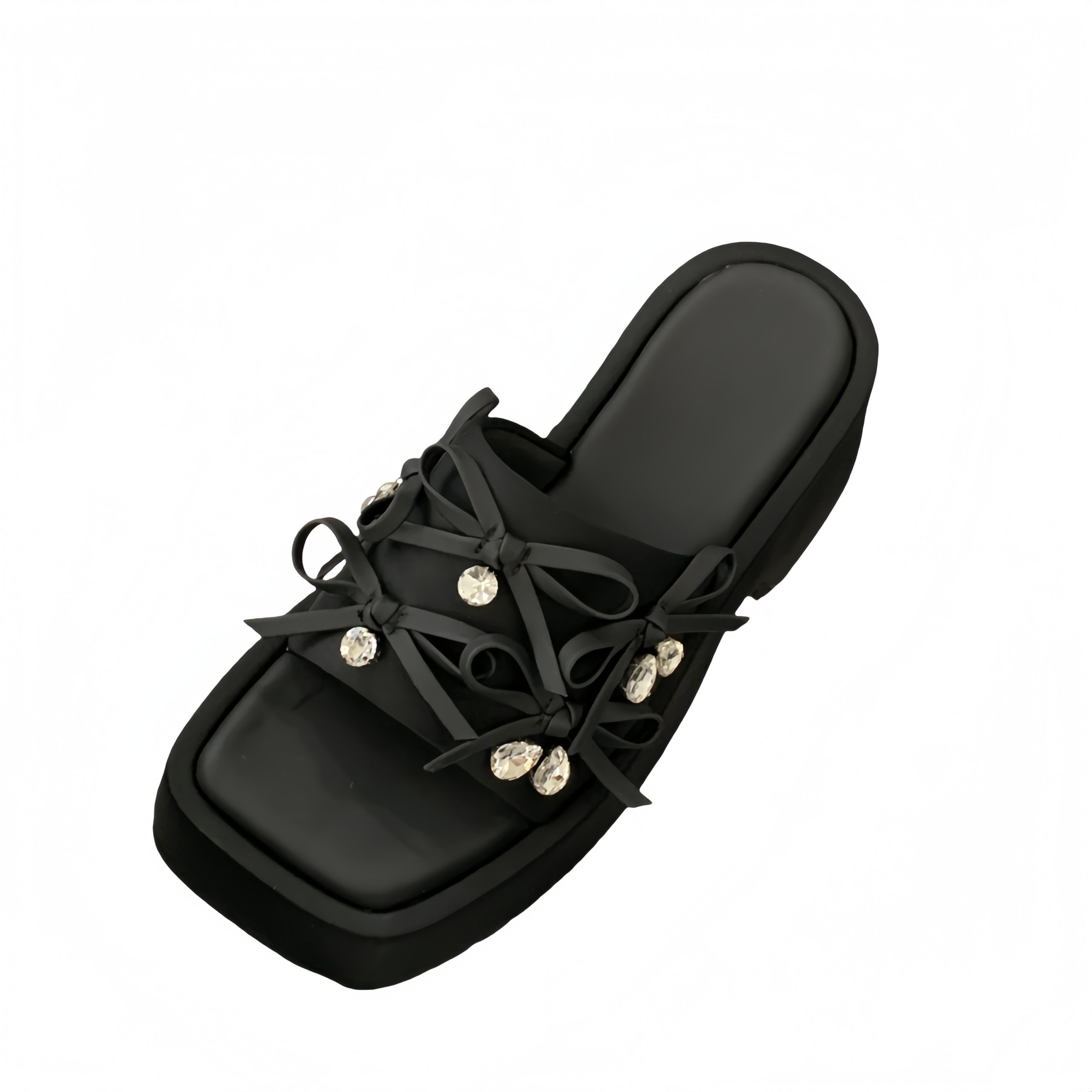 1747464641157_o59Sh4.jpg Zhuipin 2025 New Rhinestone Bow Platform Wedge Slippers for Women