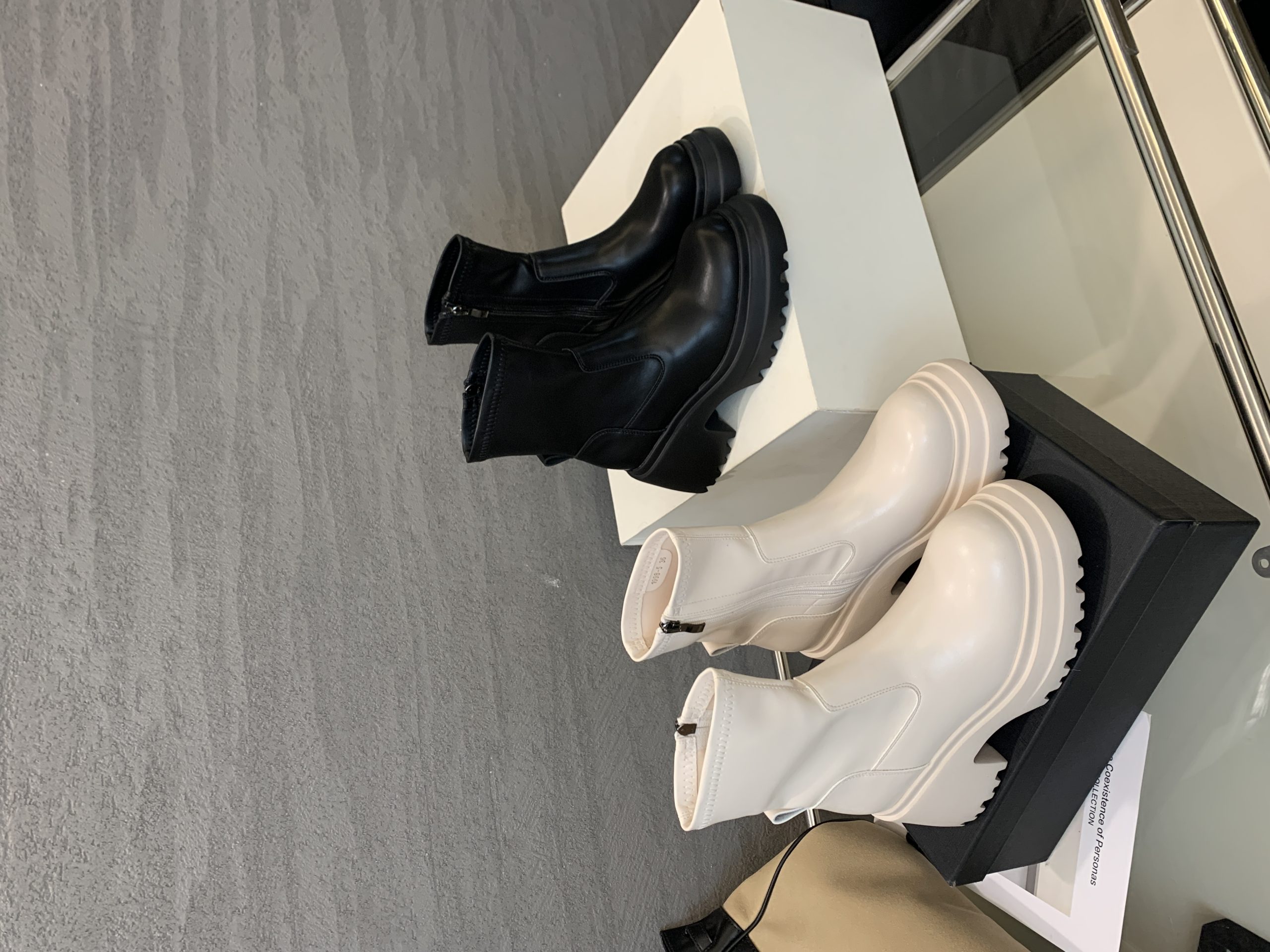 1753857385633_C1f7FJ.jpg Chunky Platform Boots for Women - Round Toe Thick Sole Short Boots, PU Leather, Trendy Korean Style, 2025 Fall