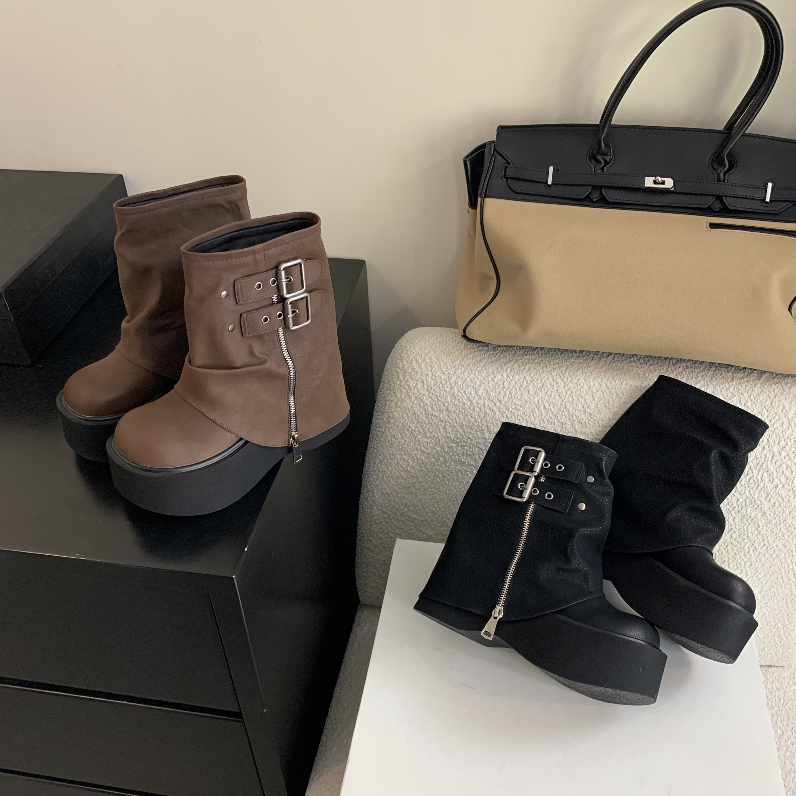 1753931453766_2ns5Av.jpg Women's Chunky Heel Platform Tall Boots 2025 New Style Over Knee Boots for Petite Legs Western Cowboy Boots Short Boots