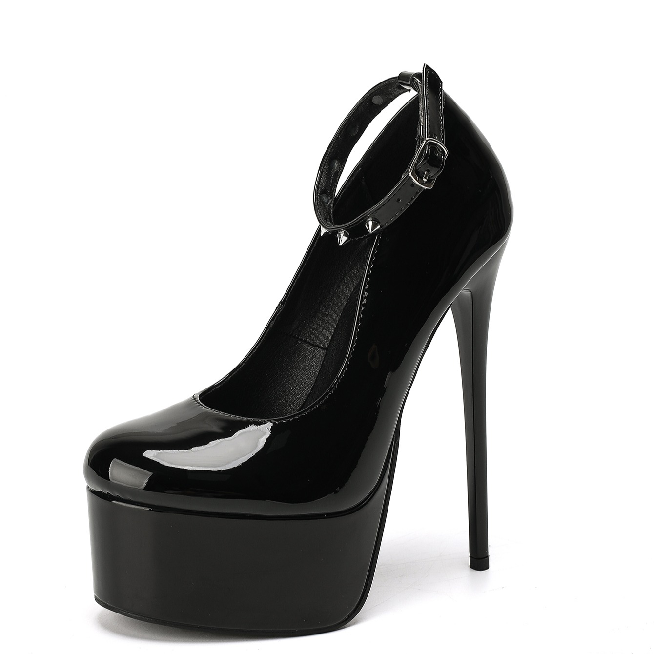 1786605325252_EyT7NL.jpg Women's High Heel Fashion Shoes Pointed Toe Rhinestone Strap 16cm Sexy Thin Heel Elegant Shoes 42 Large Size